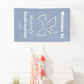 weiße Taube Design Firmungsjunge Willkommen  Banner (Insitu)