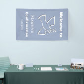 weiße Taube Design Firmungsjunge Willkommen  Banner (Messeveranstaltung)