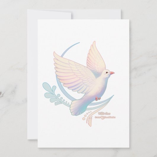 Weiße Taube Einladung (Vorderseite)