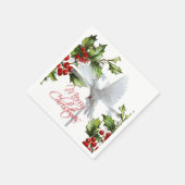Weiße Taube Frieden Urlaub mistletoe Weihnachten Serviette (Ecke)