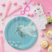 Weiße Taube gemalter hölzerner WegwerfpapierTeller Pappteller (Party)