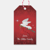 Weiße Taube Geschenkanhänger (Vorderseite)