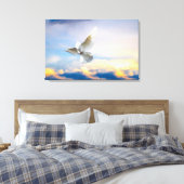 Weiße Taube im Flug Leinwanddruck (Insitu (Schlafzimmer))