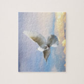 Weiße Taube im Flug Puzzle (Vertikal)