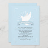 Weiße Taube in blauer religiöser Einladung (Vorne/Hinten)