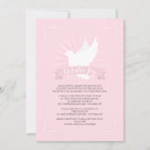 Weiße Taube in rosa religiöse Einladung (Vorderseite)