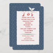 Weiße Taube in Schneeflocken Party Einladung (Vorne/Hinten)