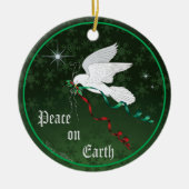 Weiße Taube Keramik Ornament (Vorne)