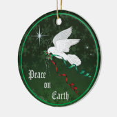 Weiße Taube Keramik Ornament (Links)