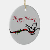 Weiße Taube Keramikornament (Rechts)