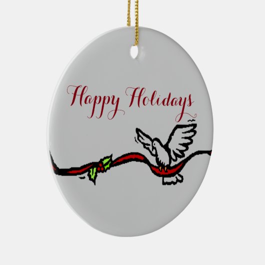 Weiße Taube Keramikornament (Rechts)