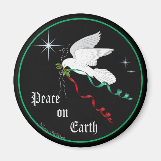 Weiße Taube Magnet (Vorne)