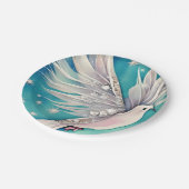 Weiße Taube mit ätherischen Flügeln Pappteller (Schrägansicht)