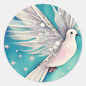 Weiße Taube mit ätherischen Flügeln Runder Aufkleber (Vorderseite)