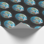 Weiße Taube mit Freude auf der Erde Geschenkpapier (Ecke)