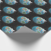 Weiße Taube mit Freude auf der Erde Geschenkpapier (Ecke)