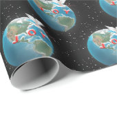 Weiße Taube mit Freude auf der Erde Geschenkpapier (Rolleneckpunkt)