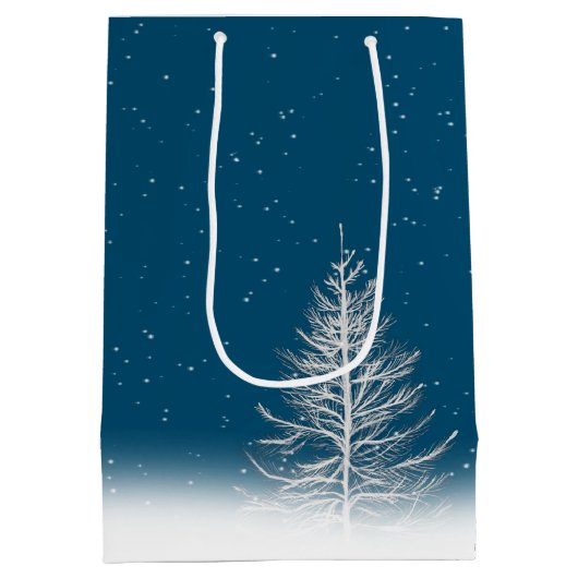 Weiße Taube mit friedlicher Weihnachtsschmuck Mittlere Geschenktüte (Rückseite)