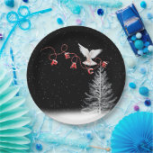 Weiße Taube mit friedlicher Weihnachtsschmuck Pappteller (Party)