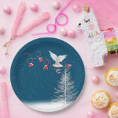 Weiße Taube mit friedlicher Weihnachtsschmuck Pappteller (Party)