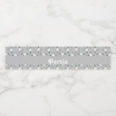 Weiße Taube mit grünen Blätter auf grau Wasserflaschenetikett (Einzelnes Label)