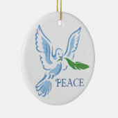 Weiße Taube mit Olivenzweig Keramik Ornament (Rechts)