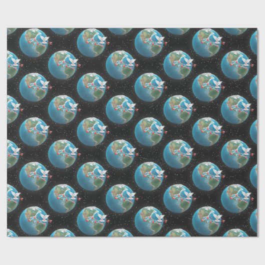Weiße Taube mit Weltfrieden Geschenkpapier (Flach)