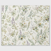 Weiße Taube & Olivenzweig Botanisches Geschenkpapi Geschenkpapier (Flach)