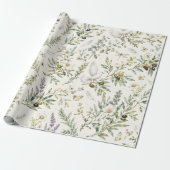 Weiße Taube & Olivenzweig Botanisches Geschenkpapi Geschenkpapier (Ungerollt)