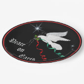 Weiße Taube Pappteller (Schrägansicht)