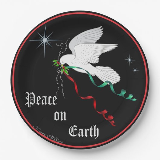 Weiße Taube Pappteller (Vorderseite)