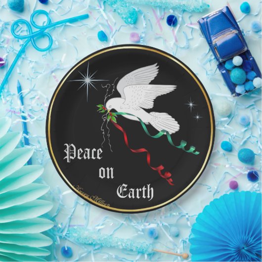 Weiße Taube Pappteller (Party)