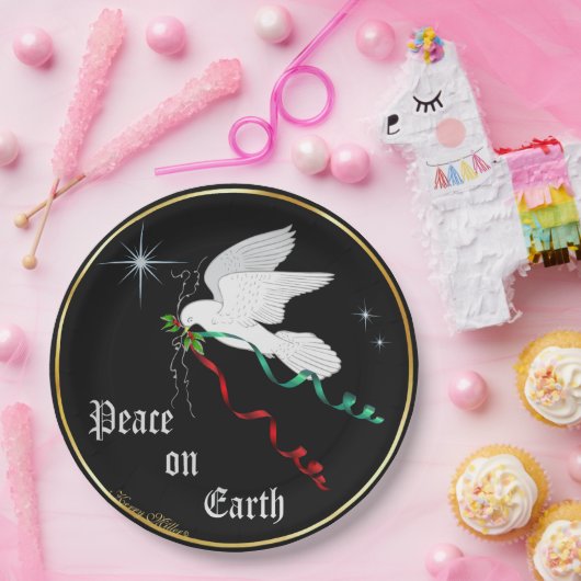 Weiße Taube Pappteller (Party)