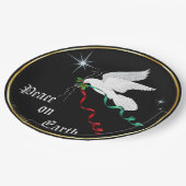 Weiße Taube Pappteller (Schrägansicht)