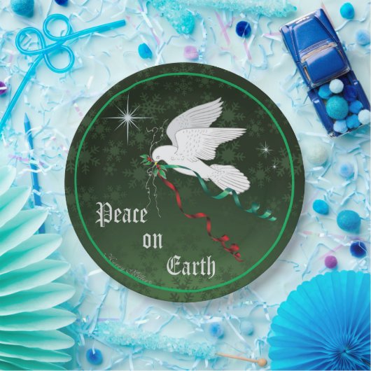 Weiße Taube Pappteller (Party)