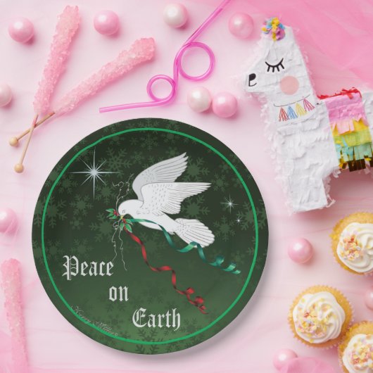 Weiße Taube Pappteller (Party)