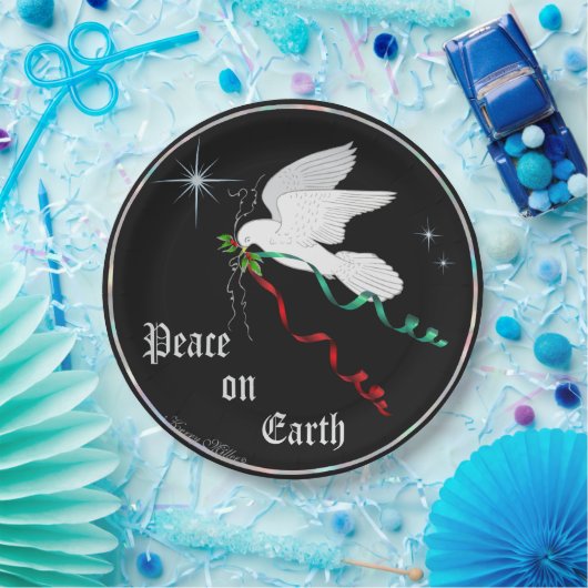 Weiße Taube Pappteller (Party)