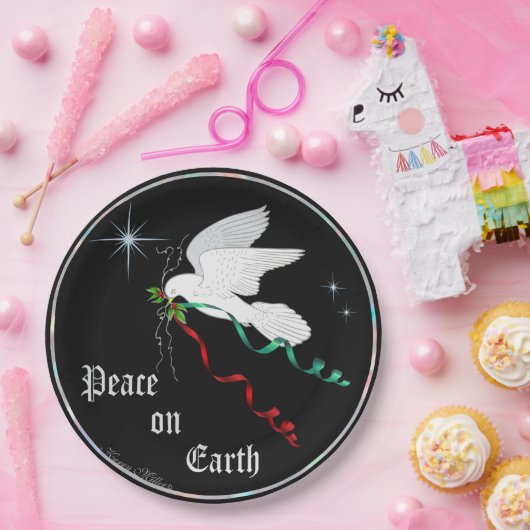 Weiße Taube Pappteller (Party)