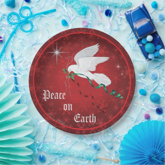 Weiße Taube Pappteller (Party)