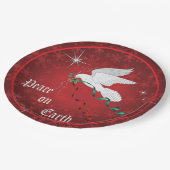 Weiße Taube Pappteller (Schrägansicht)