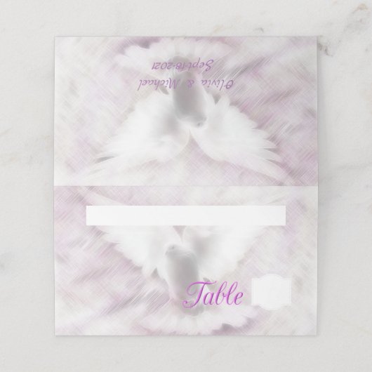 Weiße Taube Platzkarte (Außenseite Aufgefaltet)