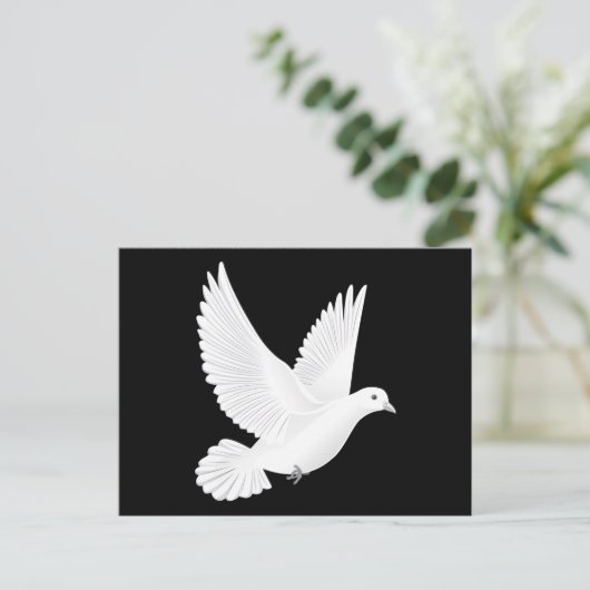 Weiße Taube Postkarte (Stehend Vorderseite)