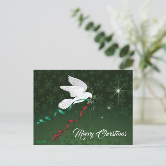 Weiße Taube Postkarte (Stehend Vorderseite)