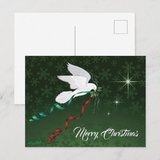 Weiße Taube Postkarte (Vorne/Hinten)