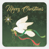 Weiße Taube Quadratischer Aufkleber (Vorderseite)