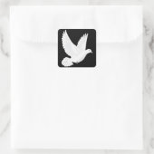 Weiße Taube Quadratischer Aufkleber (Tasche)