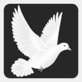 Weiße Taube Quadratischer Aufkleber (Vorderseite)