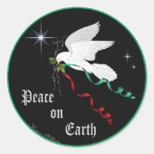 Weiße Taube Runder Aufkleber (Vorderseite)
