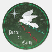 Weiße Taube Runder Aufkleber (Vorderseite)