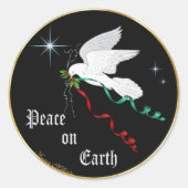 Weiße Taube Runder Aufkleber (Vorderseite)